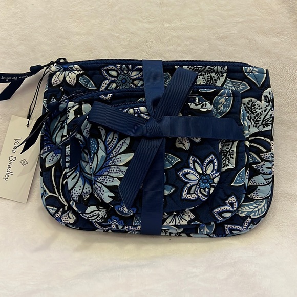 Vera Bradley Cosmetic Trio Makeup Bag Tropics Tapestry - Picture 2 of 4